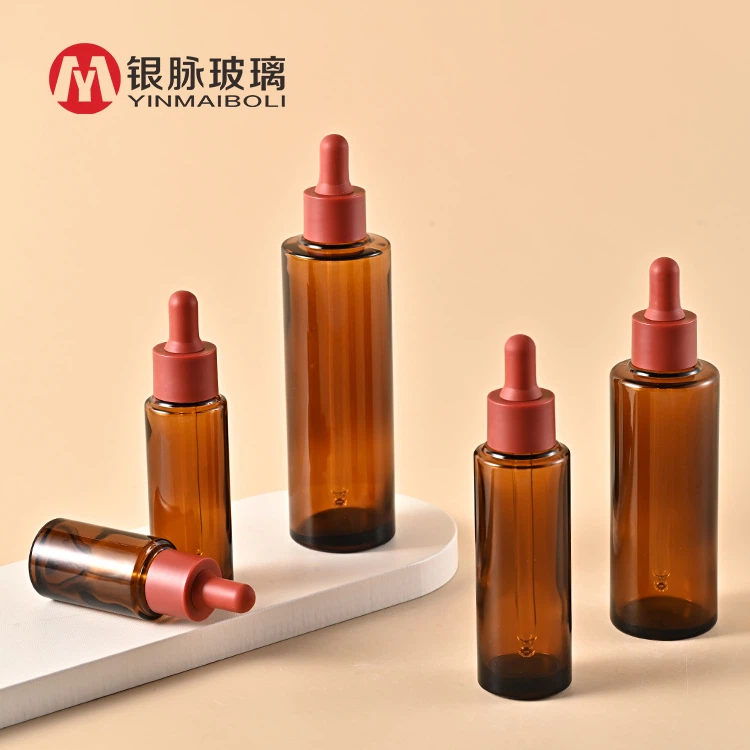 Garrafas de soro âmbar